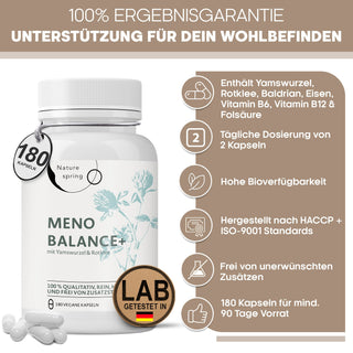 Wechseljahre Kapseln 180 Stück - Meno Balance+ Nature spring®